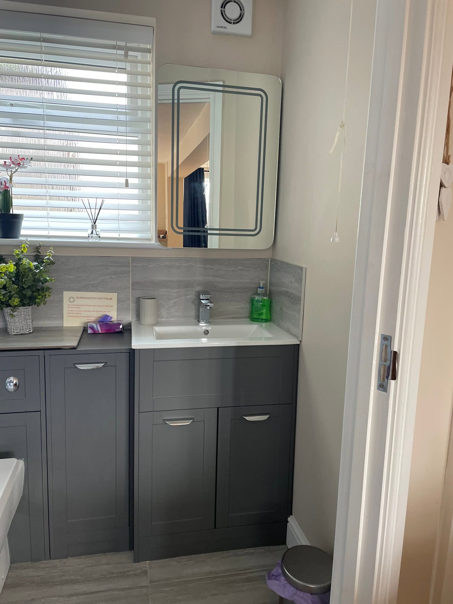 The downstairs shower room