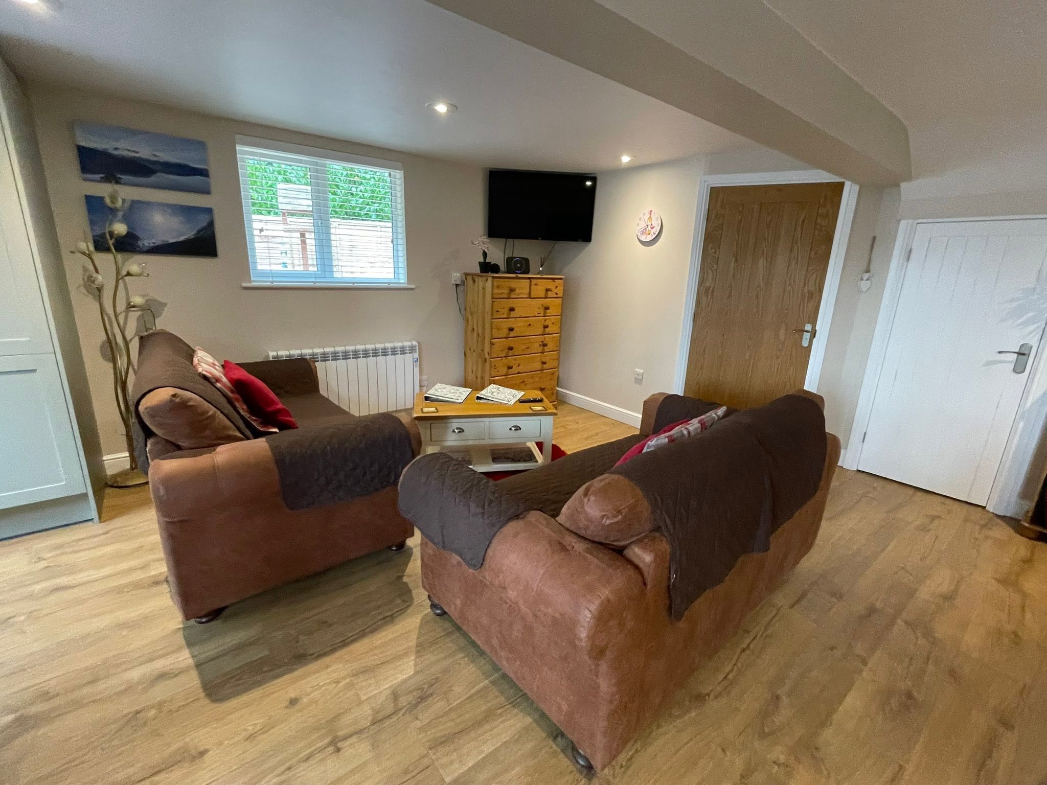 The open-plan lounge and dining area